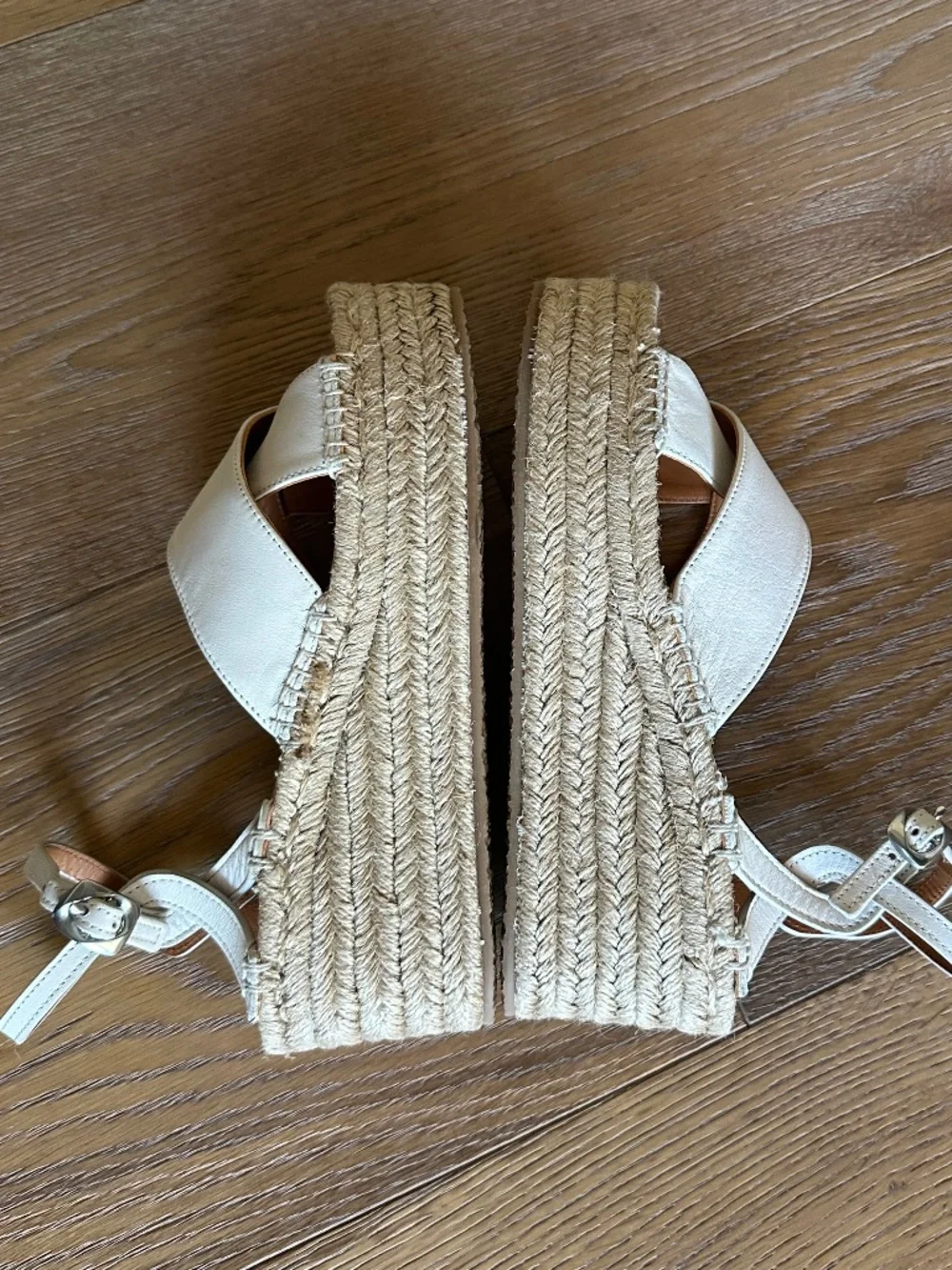 rag & bone Hera Espadrille Wedge Sandals Antique White Leather Size 9.5